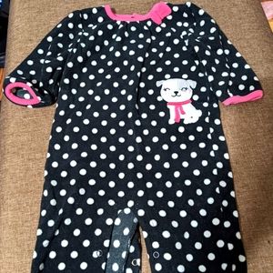 Infant girls fleece one piece outfit